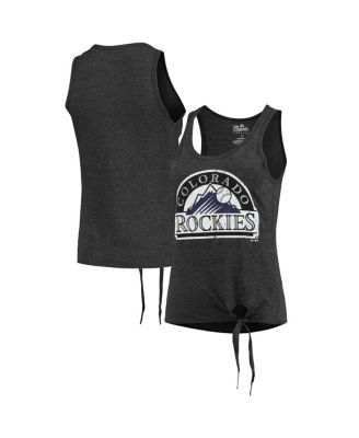 Women's Las Vegas Raiders Majestic Threads Black Racerback Sleeveless  Tri-Blend Dress