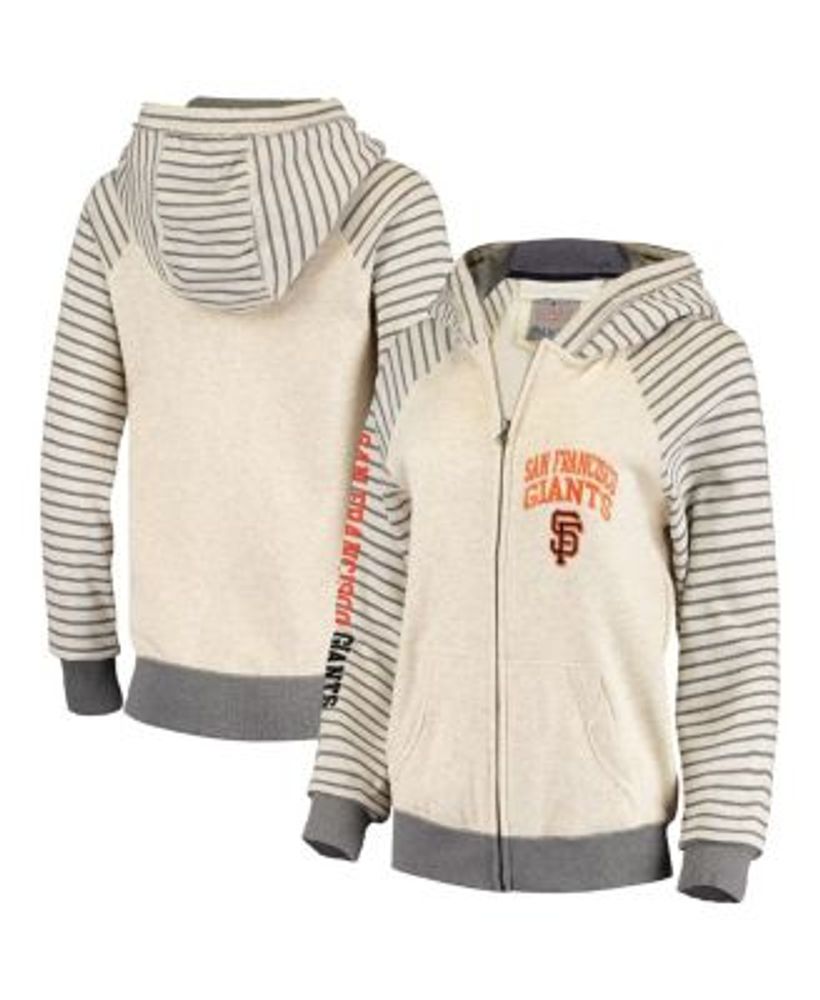 Women's New Era Heather Black San Francisco Giants Colorblock Full-Zip Hoodie Jacket Size: Extra Small