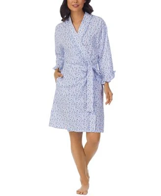 Women's Ruffle-Trim Cotton Robe