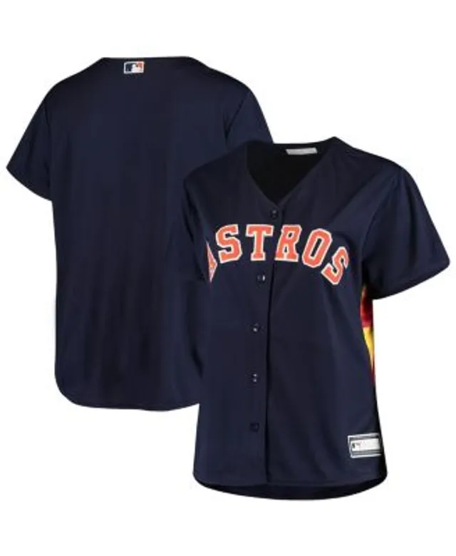 Profile White And Navy Houston Astros Plus Size Colorblock T-shirt