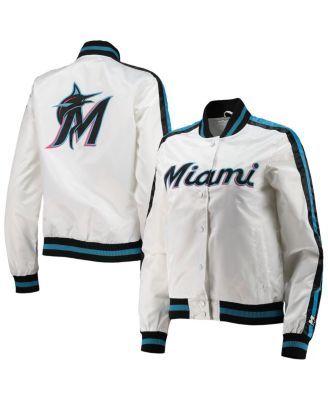 Women's White Miami Marlins Hometown Satin Full-Snap Jacket