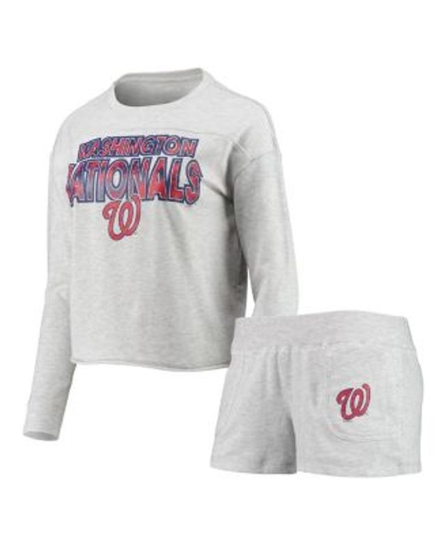 Women's Chicago Cubs Concepts Sport Heather Royal Meter Knit Raglan Long  Sleeve T-Shirt & Shorts Sleep Set