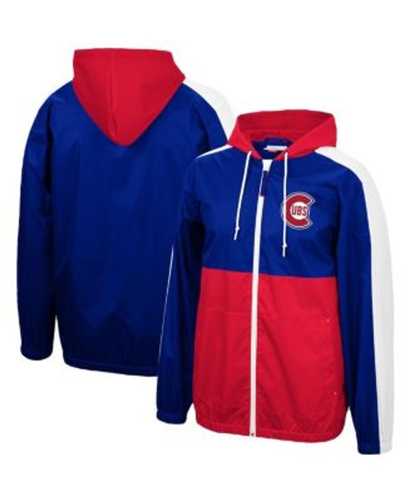 Men's Mitchell & Ness Red/Royal Atlanta Braves Fleece Full-Zip Hoodie