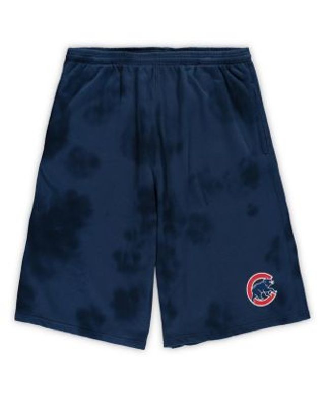 Men's Navy Atlanta Braves Big & Tall Tye Dye Fleece Shorts