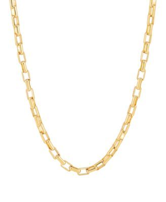 Oval Box Link 20" Chain Necklace in 14k Gold-Plated Sterling Silver