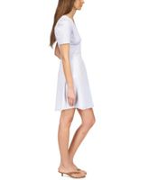 michael michael kors striped fit & flare dress