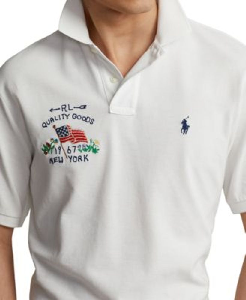 Men's Classic-Fit Flag Mesh Polo Shirt