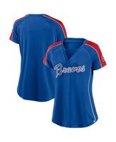 Atlanta Braves Fanatics Branded Women's Royal/Red True Classic League Diva  Pinstripe Raglan V-Neck T-Shirt