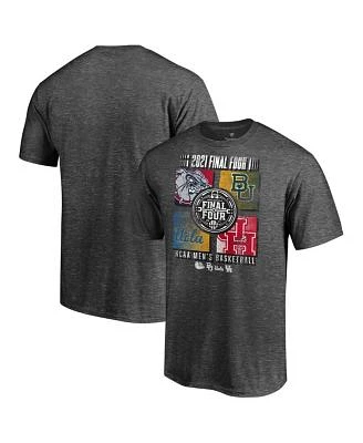 Men's Branded Heathered Charcoal 2021 NCAA Basketball Tournament March Madness Final Four Bound Group Clutch T-shirt