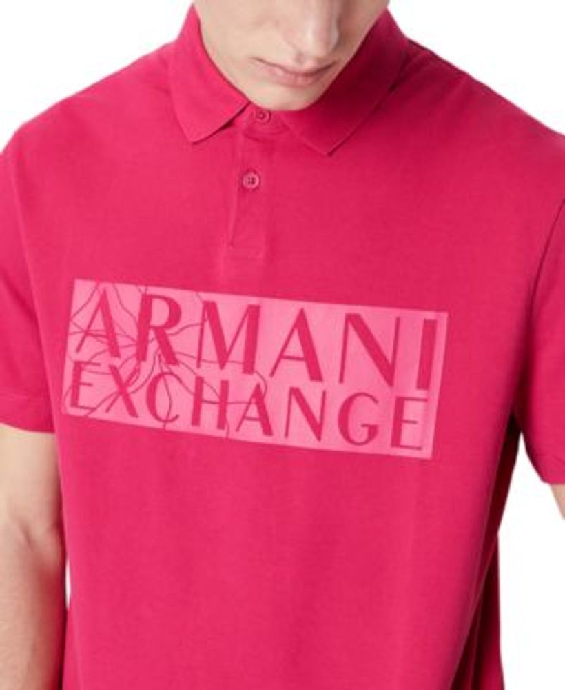 A|X Armani Exchange Men's Flower Box Logo Polo Shirt | Foxvalley Mall