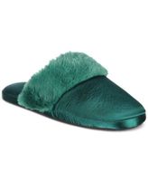 Women's Faux-Fur-Trim Boxed Slippers, Created for Macy's