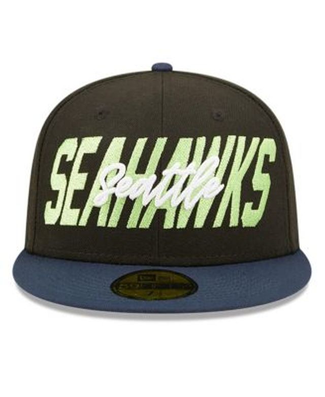 Men's New Era Stone/College Navy Seattle Seahawks 2023 NFL Draft 39THIRTY  Flex Hat