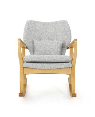 Benny Mid-Century Modern Tufted Rocking Chair with Accent Pillow