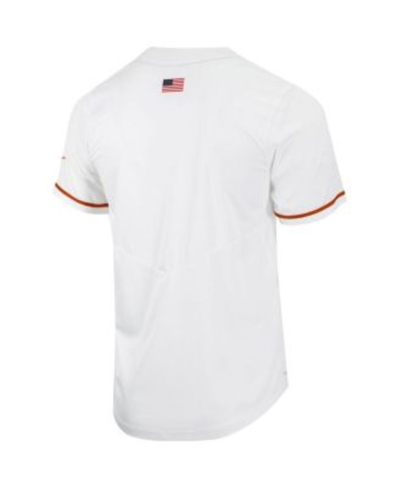 Men's Nike Texas Orange Texas Longhorns Vapor Untouchable Elite Replica  Full-Button Baseball Jersey