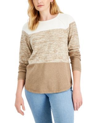 Women's Cotton Colorblocked Sweater