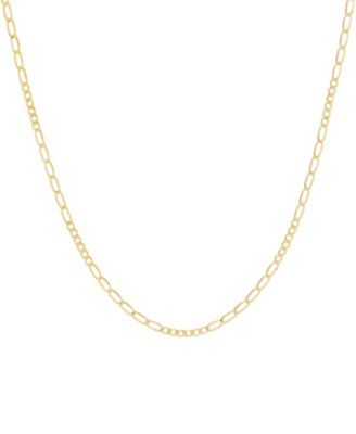 Large & Small Curb Link 20" Chain Necklace in 10k Gold