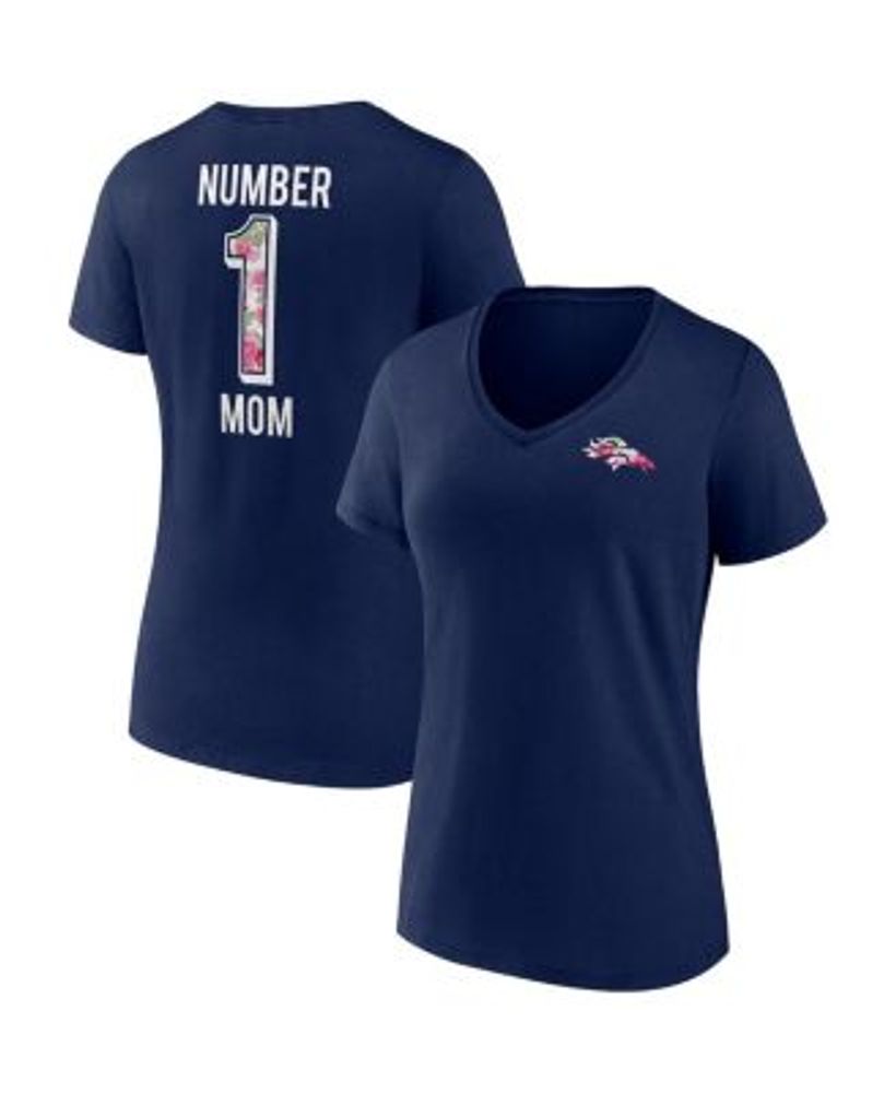 Women's Fanatics Branded Navy Denver Broncos Established Jersey Cropped V-Neck T-Shirt