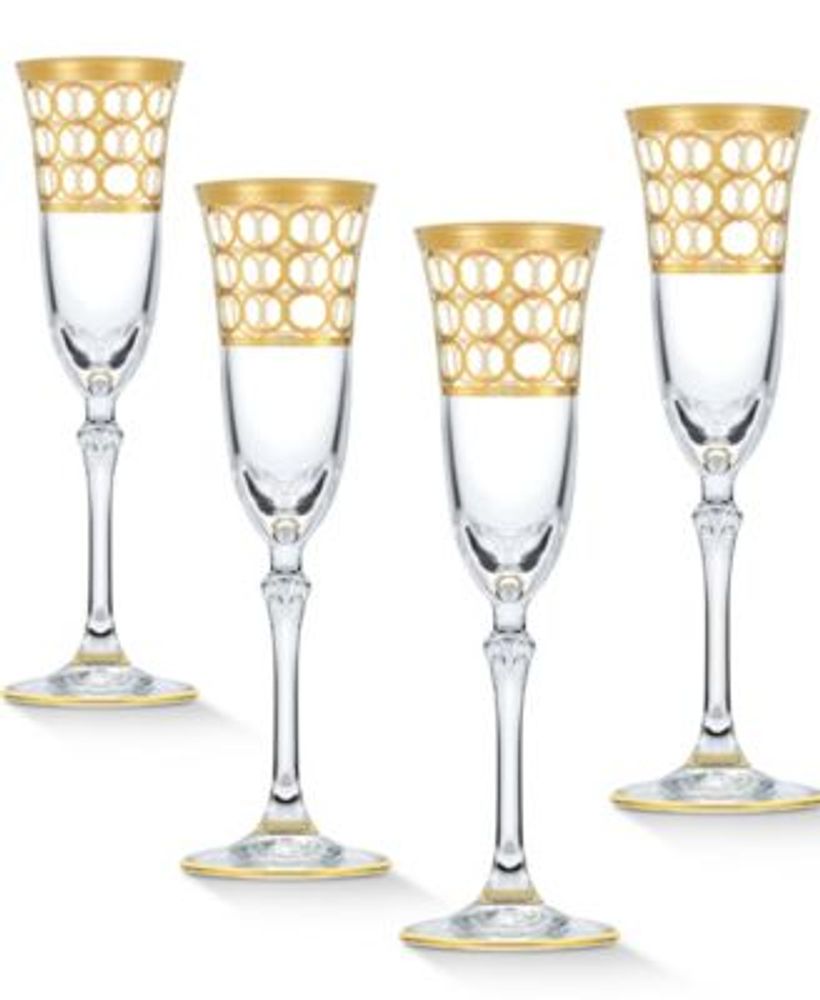 4-Piece Goldtone-Accented Wine Glass Set