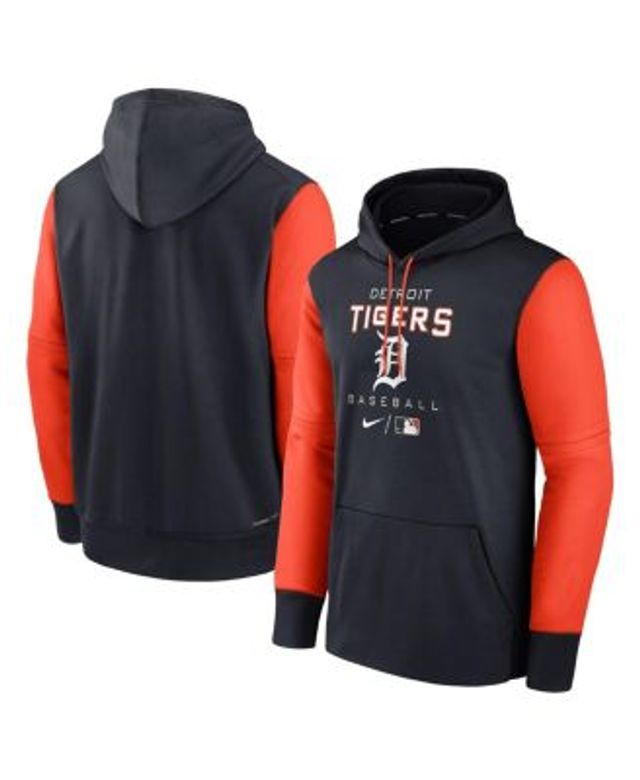 Stitches Men's Navy, Orange Detroit Tigers Anorak Half-Zip Hoodie