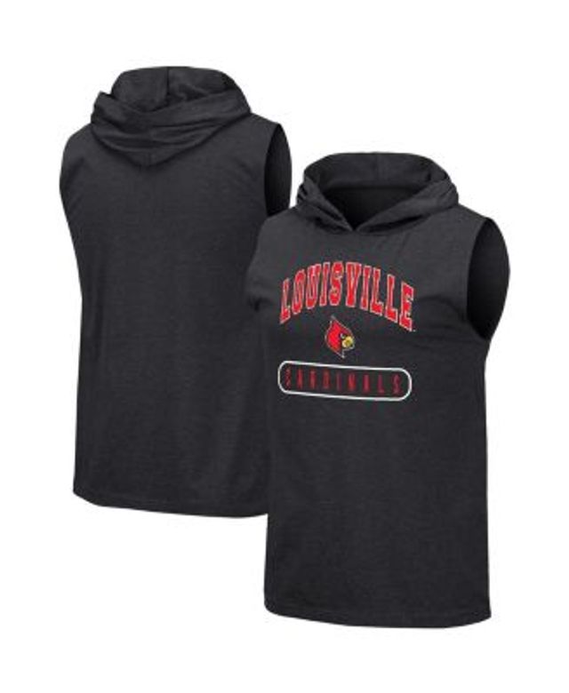 Colosseum Heathered Red Louisville Cardinals Varsity Hoodie Tank Top Heather Red