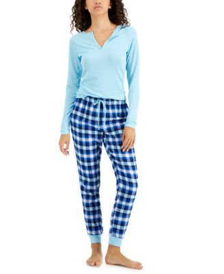 Women's Cotton Flannel Plaid Pajama Pants, Created for Macy's