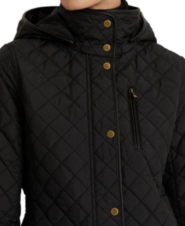 Lauren Ralph Lauren Plus Faux-Leather Trimmed Hooded Quilted Coat, Created  for Macy's | Connecticut Post Mall