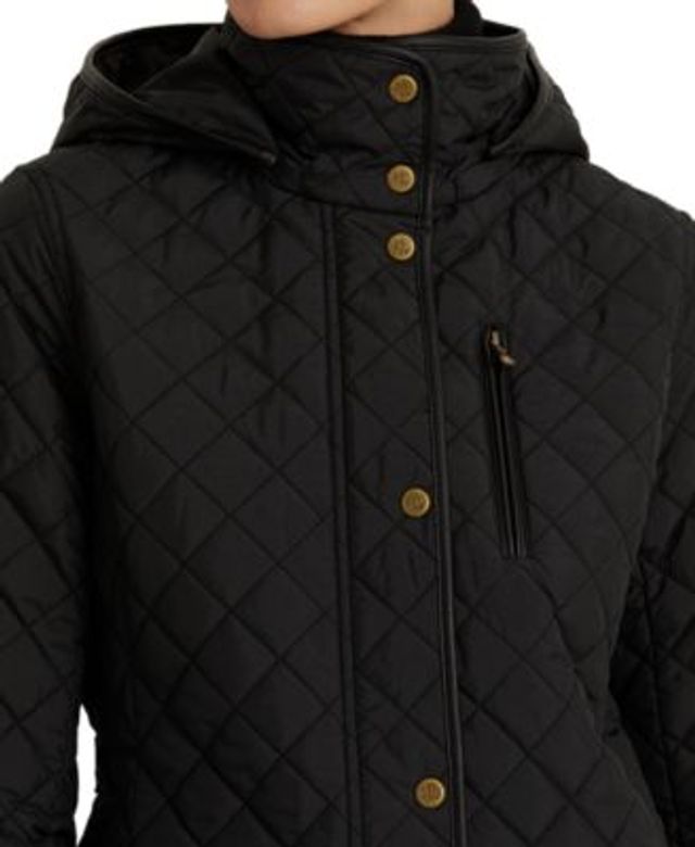 Lauren Ralph Lauren Women's Hooded Quilted Coat, Created by Macy's - Macy's