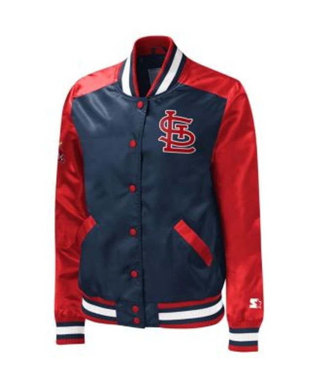 St. Louis Cardinals Poly Twill Varsity Jacket - Black/Red X-Large