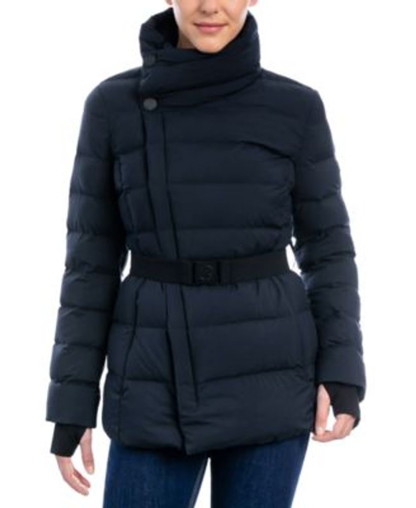 Michael Kors Women's Asymmetric Belted Packable Down Puffer Coat |  Foxvalley Mall