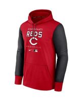 Youth Nike Red/Black Cincinnati Reds Authentic Collection Performance Pullover Hoodie Size: Large