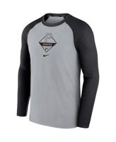 Men's Nike Gray/Royal Toronto Blue Jays Game Authentic Collection Performance Raglan Long Sleeve T-Shirt