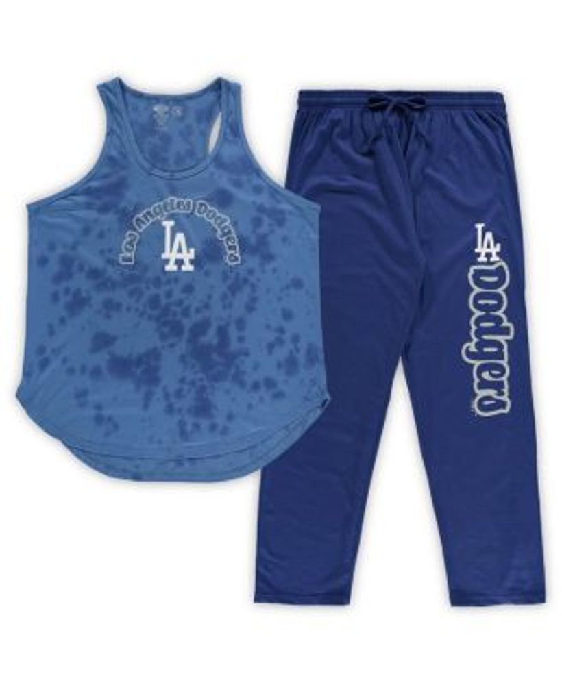 Concepts Sport Women's Grey And Royal Los Angeles Dodgers Wordmark Meter Muscle  Tank Top And Trousers S In Grey,royal