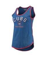 New Era White/Royal Chicago Cubs Pinstripe Scoop Neck Tank Top