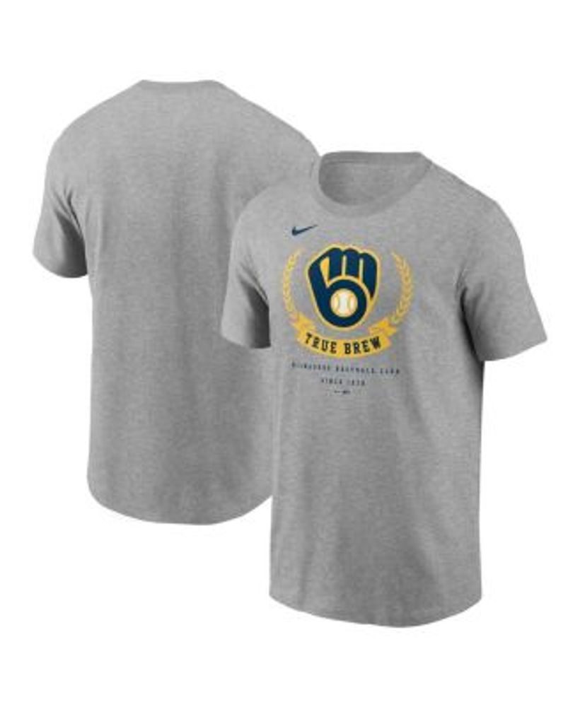 Milwaukee Brewers Youth V-Neck T-Shirt - White/Navy