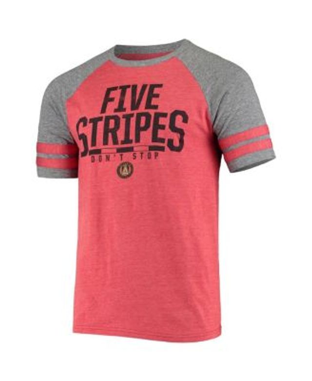 Men's Fanatics Branded Heathered Gray/Heathered Red Atlanta Falcons Vintage  On The Ropes Raglan Tri-Blend Long Sleeve T-Shirt