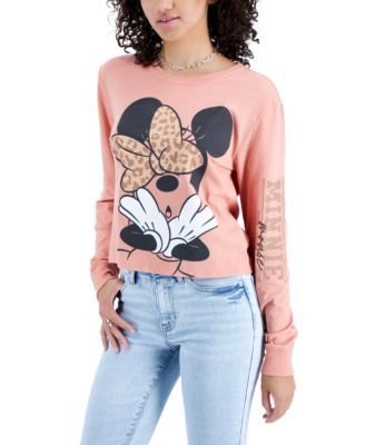Juniors' Leopard Minnie Mouse Pullover Top 