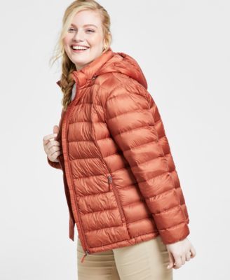 Women's Plus Hooded Packable Down Puffer Coat, Created for Macy's