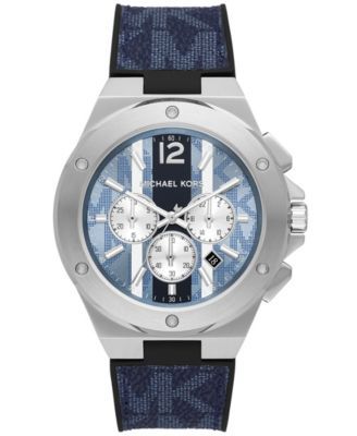 Michael Kors Men's Lennox Chronograph Black and Blue Silicone Strap Watch  45mm | Mall of America®