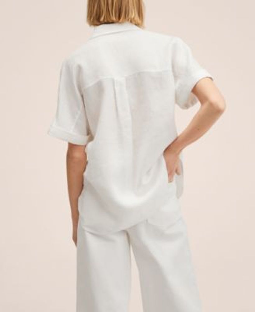 WOMEN'S LINEN BLEND SHORT SLEEVE PAJAMAS