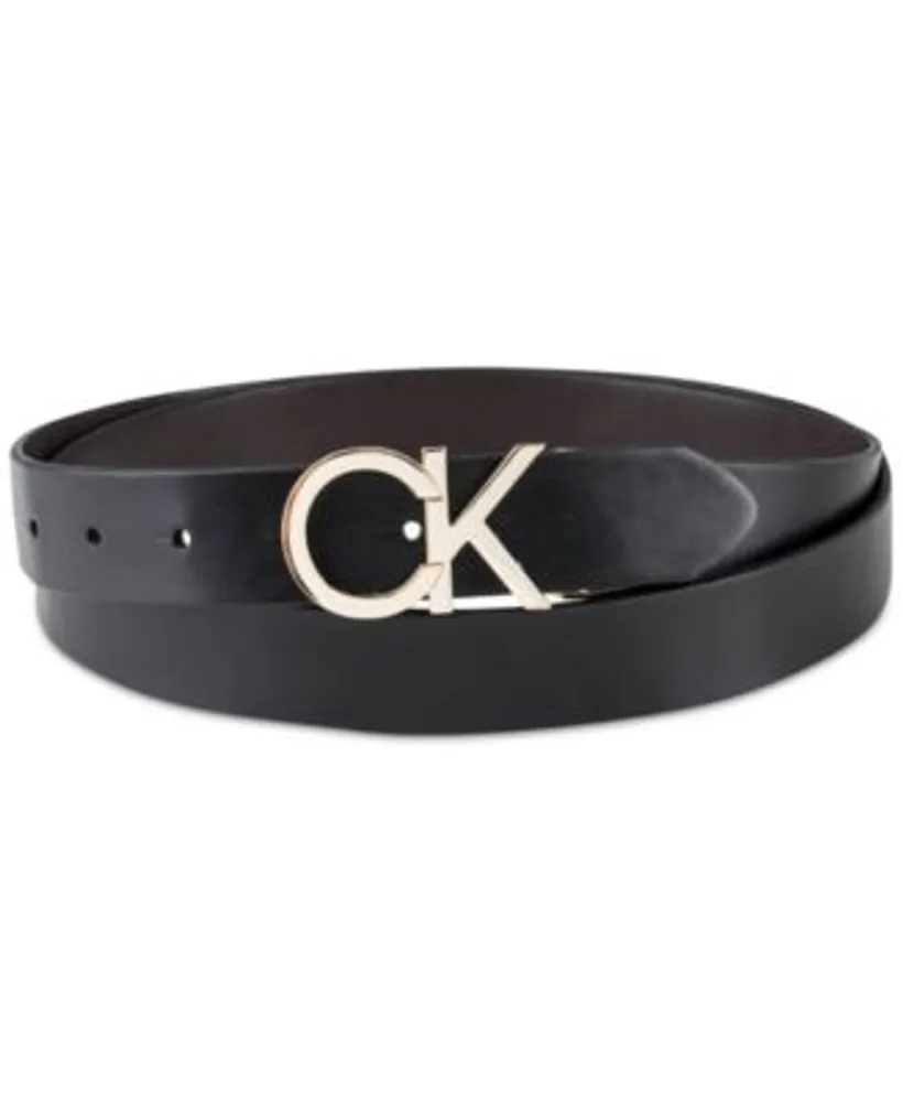 Calvin Klein Women's Two-in-One Reversible CK Monogram Buckle