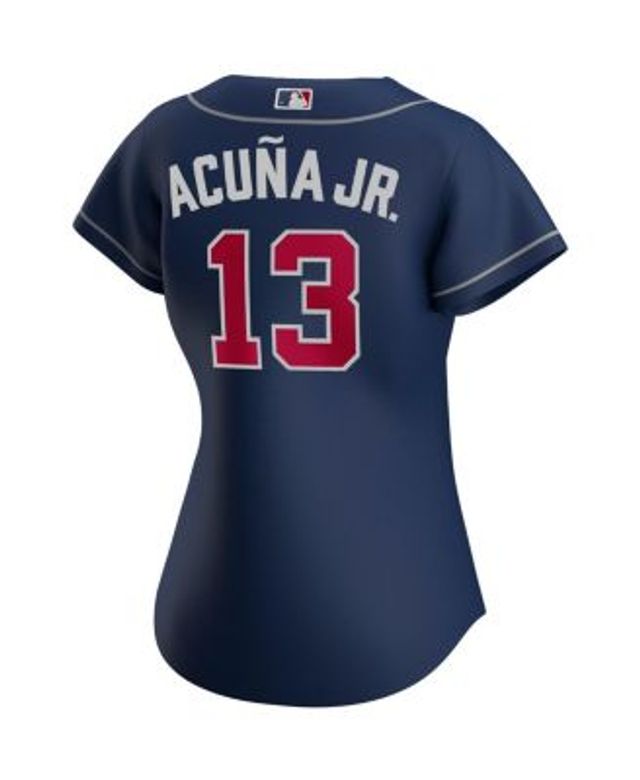 Ronald Acuna Jr. Atlanta Braves Women's Plus Size Jersey - Red/Navy