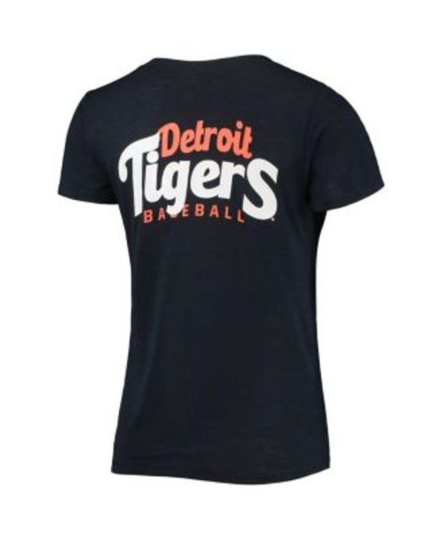 New Era Women's Navy Detroit Tigers 2-Hit Front Twist Burnout T