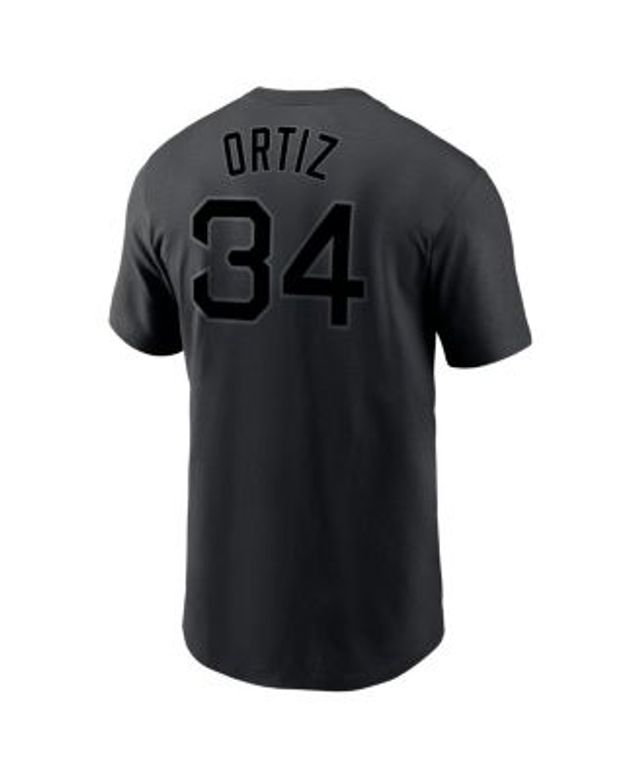 Men's Nike David Ortiz Black Boston Red Sox Name & Number T-Shirt