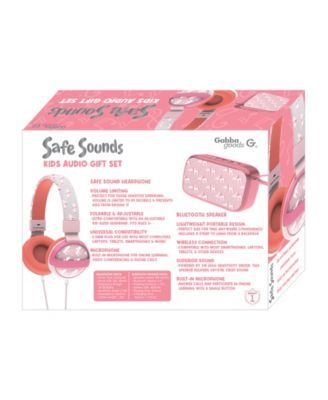 Safe Sounds Audio Printed Headphones Matching Bluetooth Speaker Set, 2 Piece