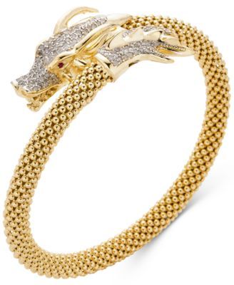 Diamond Dragon Bypass Bracelet (1 ct. t.w.) in 14k Gold over Sterling Silver