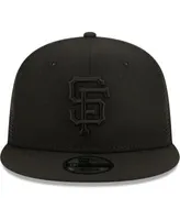 Men's White, Black San Francisco Giants Tie-Dye Wave Trucker 9FIFTY Snapback Hat