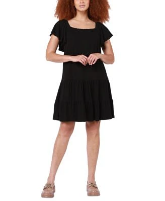 Women's Flutter-Sleeve Tiered Mini Dress