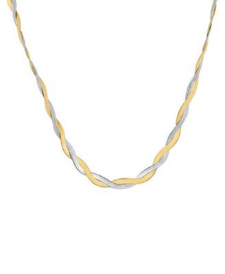 Two Tone Twisted Snake Chain Necklace