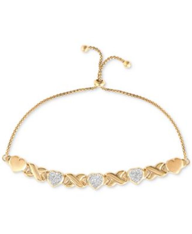 Giani Bernini Hearts & Kisses Link Bracelet in 18k Tri-Color Gold-Plated Sterling  Silver, Created for Macy's (Also in Gold Over Silver and Sterling Silver) -  Macy's