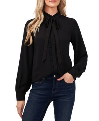 Bow Tie Ruffle Blouse